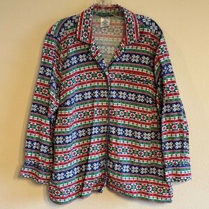 Lands' End Women’s Pajama Set - Red, Green, Blue Size 1X